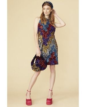 Jayley Multi Sequin Short Dress - Blue