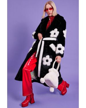 Jayley Eco Bamboo Lyocell Faux Fur Happy Coat - Red