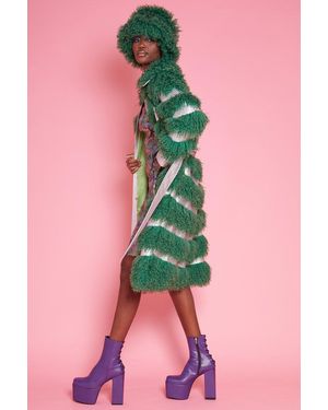 Jayley Metallic And Shearling Handmade Coat - Pink