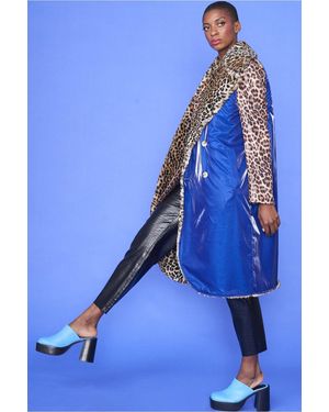 Jayley Reversible Animal Print Vest - Blue