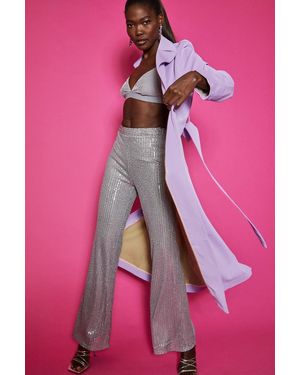 Jayley Lyra Faux Leather Maxi Trench Coat - Pink