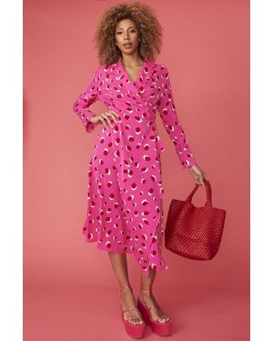 Jayley Silk Blend Sorrento Wrap Maxi Dress - Pink