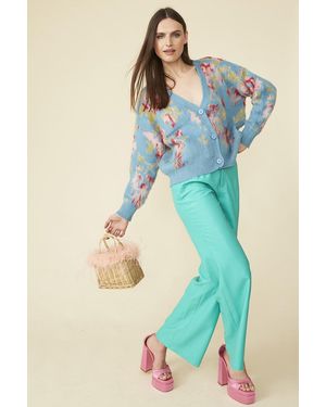 Jayley Aqua Eco Leather Trousers - Blue