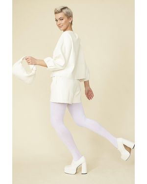 Jayley Tencel Blend Eco Leather Shorts - Natural