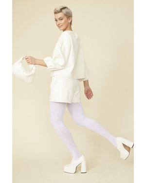 Jayley Tencel Blend Eco Leather Shorts - Natural