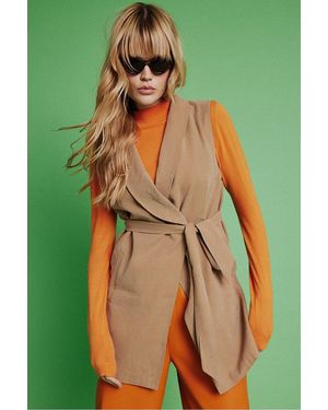 Jayley Silk Blend Sleeveless Kimono Jacket - Green