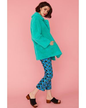 Jayley Faux Fur Coat - Green