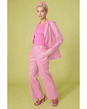 Jayley Faux Leather Kate Blazer - Pink