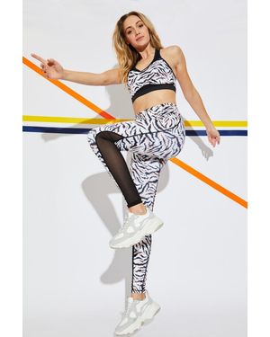 Jayley Animal Print Legging With Mesh Insert Size: S (Uk 10) - Black