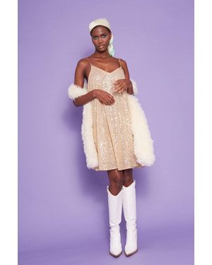 Jayley Sequin Lightweight Swing Dress - Purple