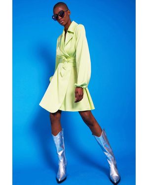 Jayley Silk Blend Wrap Dress - Blue