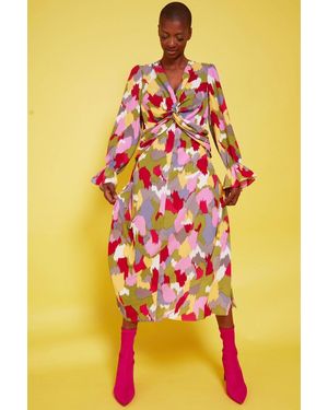 Jayley Silk Blend Floral Maxi Dress - Yellow
