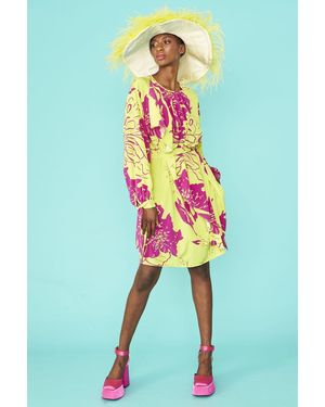 Jayley Rayon Blend Sienna Floral Midi Dress - Blue