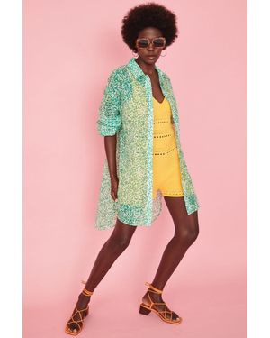 Jayley Semi-Sheer Shirt Dress - Pink