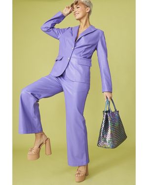 Jayley Faux Leather Kate Blazer - Purple