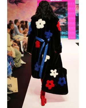 Jayley Faux Fur Long Coat - Black