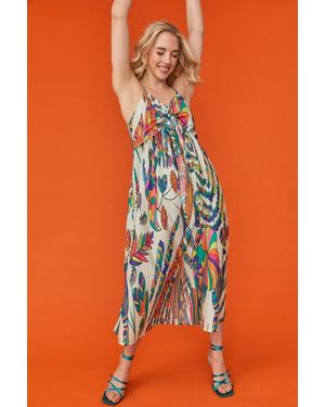 Jayley Silk Blend Bow Dress - Orange