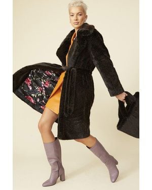 Jayley Mocha And Bamboo Midi Coat - Black