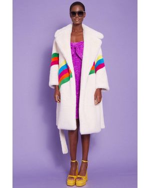 Jayley Handmade Eco Faux Fur Coat - Purple