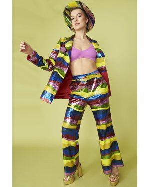 Jayley Coloured Sequin Blazer - Yellow