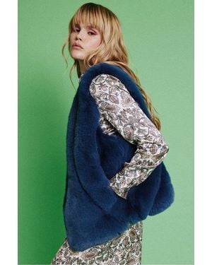 Jayley Faux Fur Vest Size: M (Uk 12) - Green