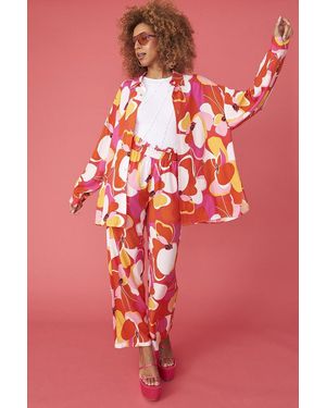 Jayley Florence Floral Trousers - Red