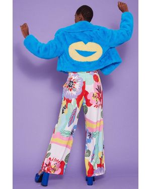 Jayley Handmade Eco Faux Fur Love Jacket - Blue