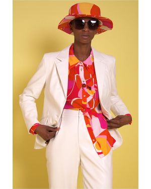 Jayley Faux Leather Kate Blazer - Orange