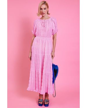 Jayley Silk Blend Maxi Ruffle Dress - Pink