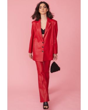 Jayley Eco Leather Long Blazer - Pink
