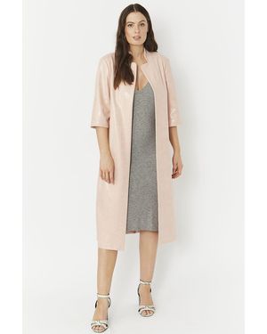 Jayley Snake Print Faux Suede Jacket - Natural