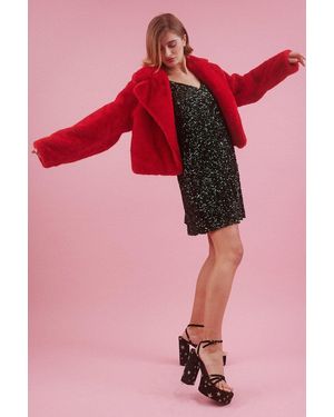 Jayley Faux Fur Cropped Coat - Pink