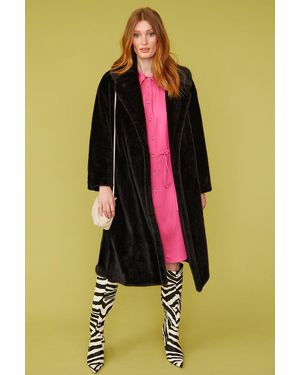 Jayley Faux Fur Midi Coat - Yellow