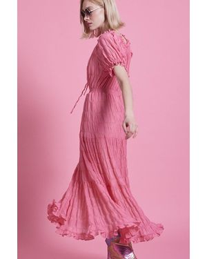Jayley Silk Blend Maxi Ruffle Dress - Pink