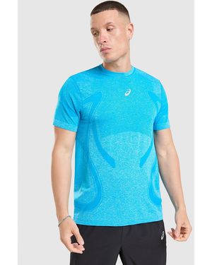 Asics Mens Road Seamless Maglia - Blu