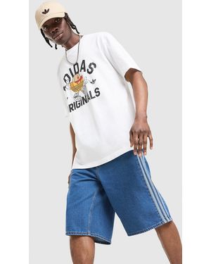 adidas Originals Short Denim Firebird Adicolor - Bleu