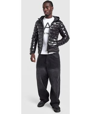 EA7 Mens Shiny Baffle Jacket - Blu