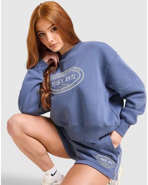 Nike Womens Tennis 1972 Crew Sweatshirt - Blu