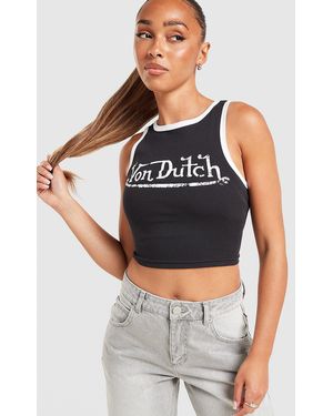 Von Dutch Womens Canotta Large Logo - Grigio