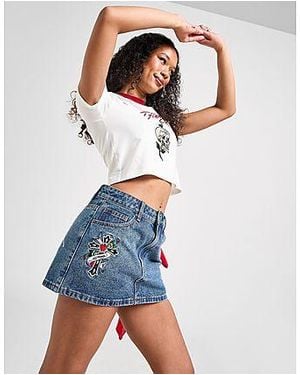 Ed Hardy Cross Denim Mini Skirt - Black