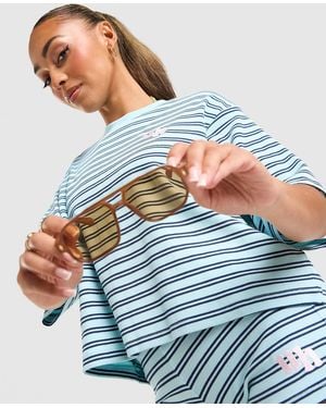 Unlike Humans Womens Maglia Mara Stripe - Blu