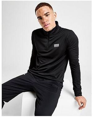 EA7 Reflective Ventus 1/2 Zip Top - Black