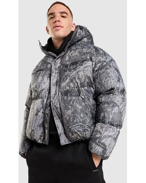 Unlike Humans Mens Keyler Padded Jacket - Grigio