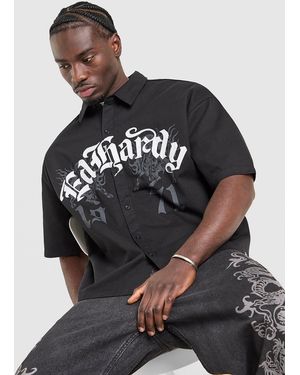 Ed Hardy Mens 1971 Boxy Shirt - Nero