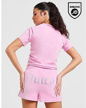 Juicy Couture Pantaloncini Diamante Heart Logo - Nero