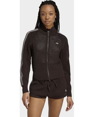 adidas Originals Womens Track Top Firebird All'uncinetto - Nero