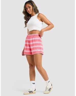 adidas Originals Womens Stripe Towel Shorts - Rosso