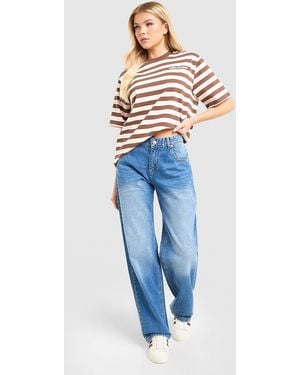 Unlike Humans Womens Jeans Loose a Vita Media - Blu