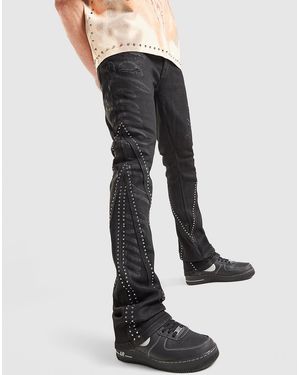 Smoke Rise Jeans Flare Studded - Blu