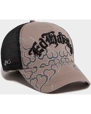 Ed Hardy Womens Cappellino Flames Trucker - Grigio